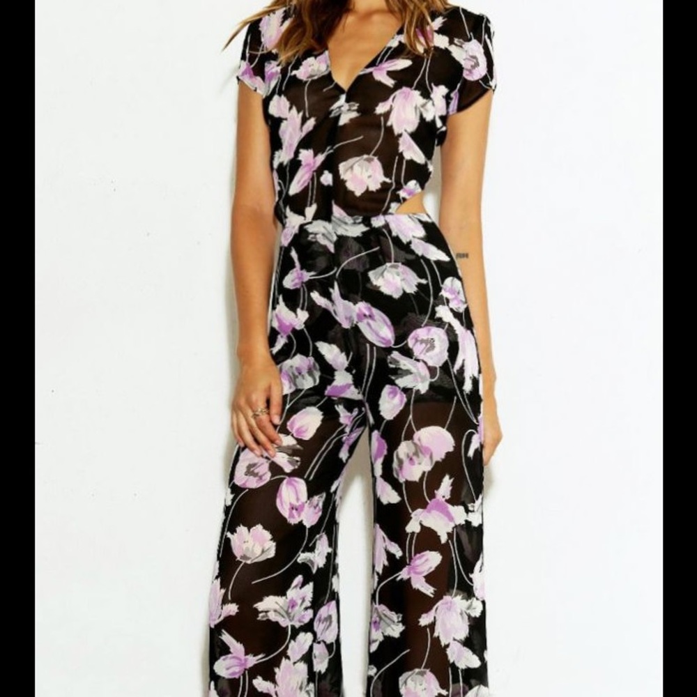 Reformation Stalk Jumper Black Floral Medium